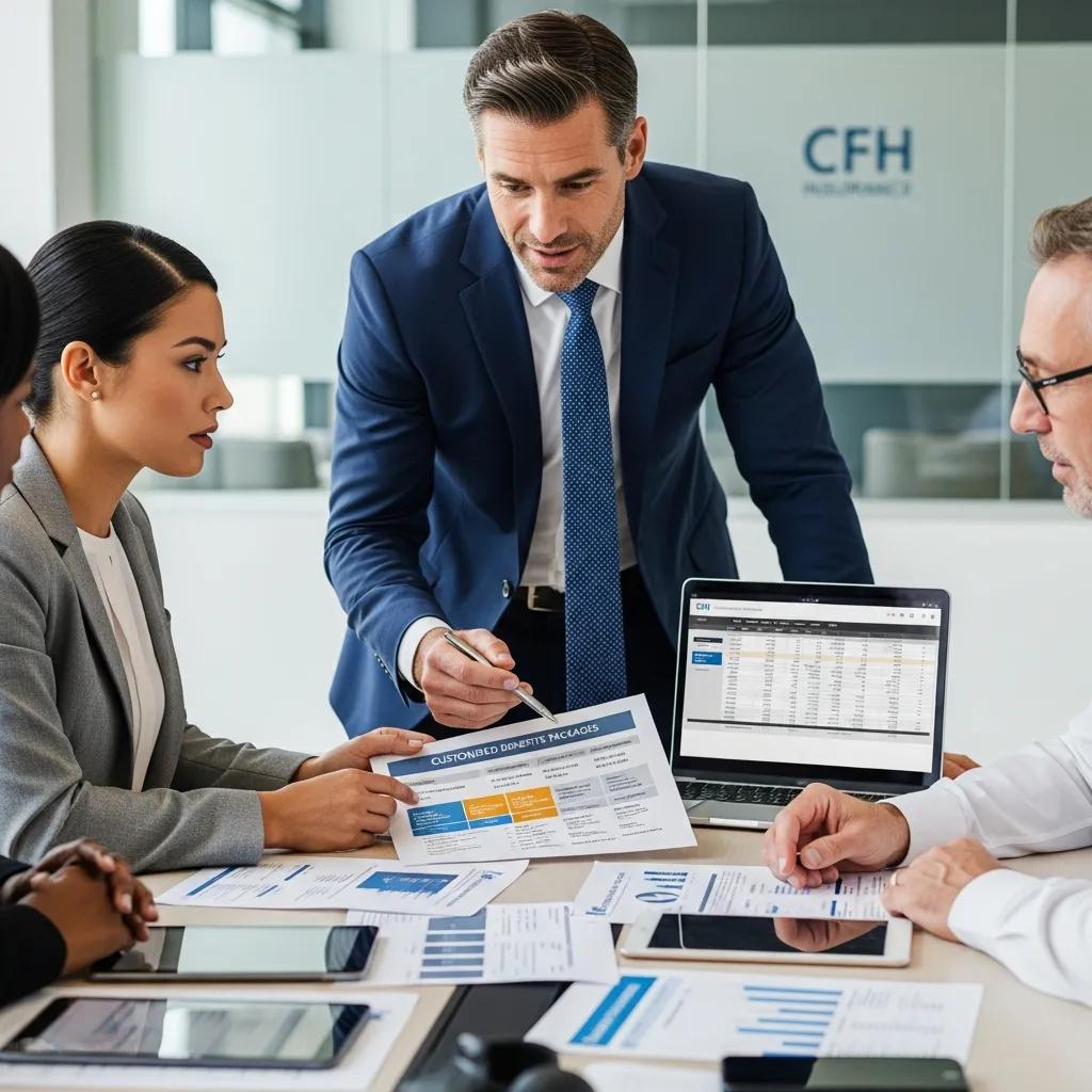 CFH Insurance consultant collaborating with a business team on customized benefits packages