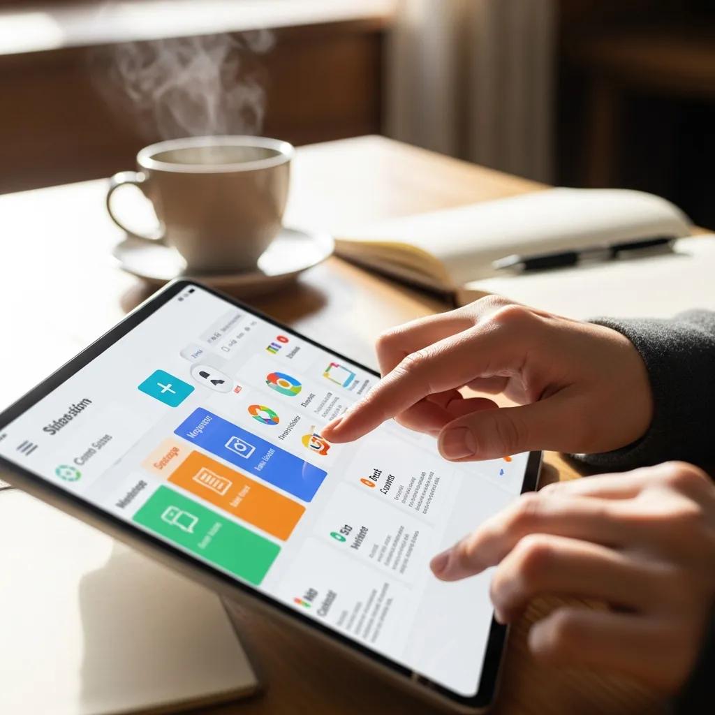 Close-up of a user-friendly digital interface for benefits enrollment on a tablet