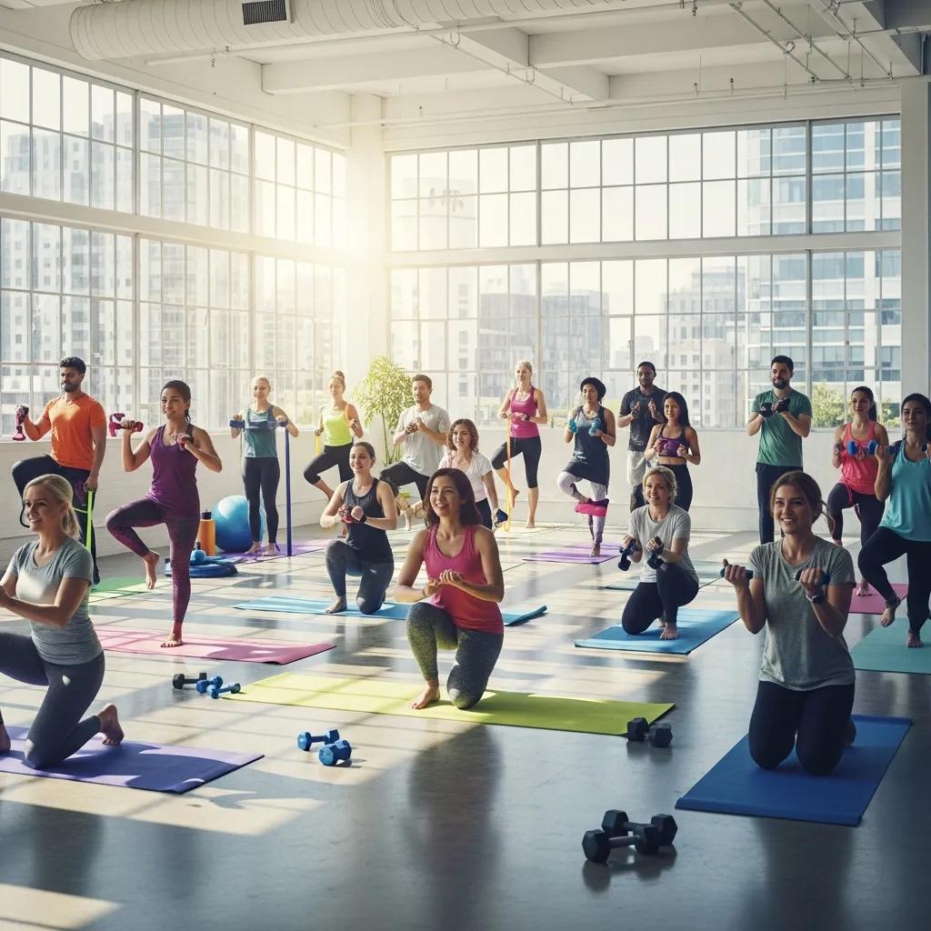 Employees participating in a wellness program, showcasing fitness and well-being in the workplace