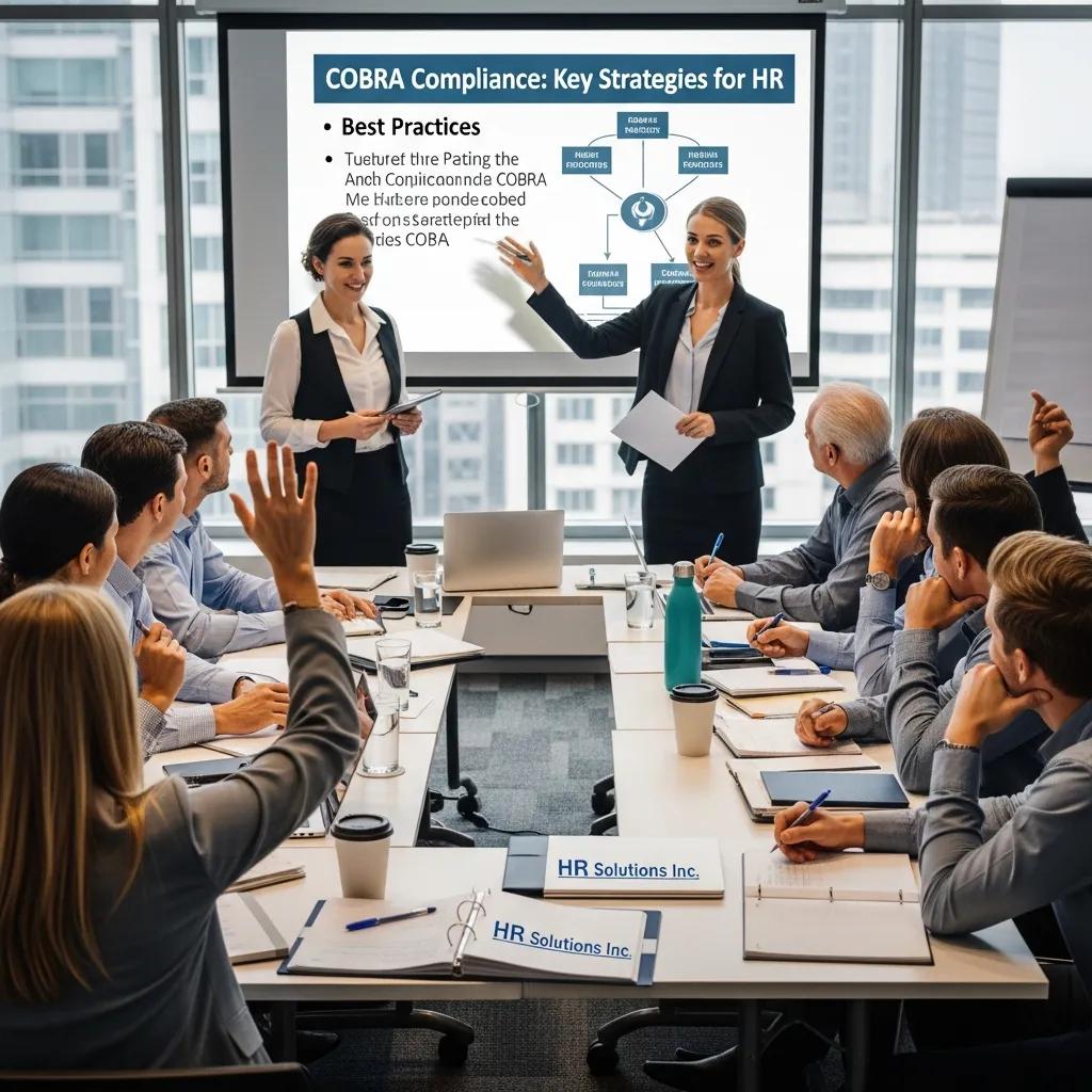 HR personnel engaged in a training session on COBRA best practices