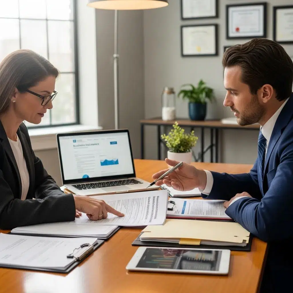 Business owner consulting with an advisor about ACA employer mandate requirements