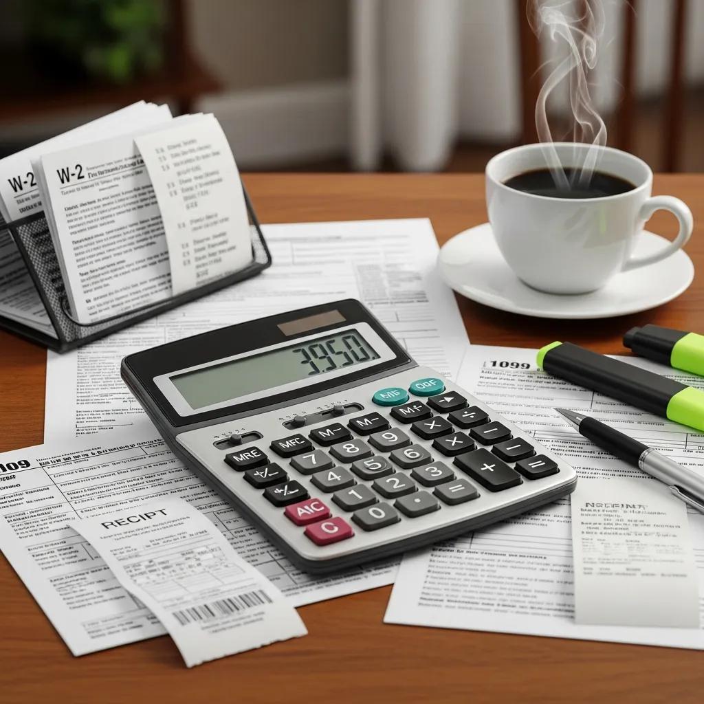 Calculator and tax documents on a desk representing QSEHRA tax benefits and compliance