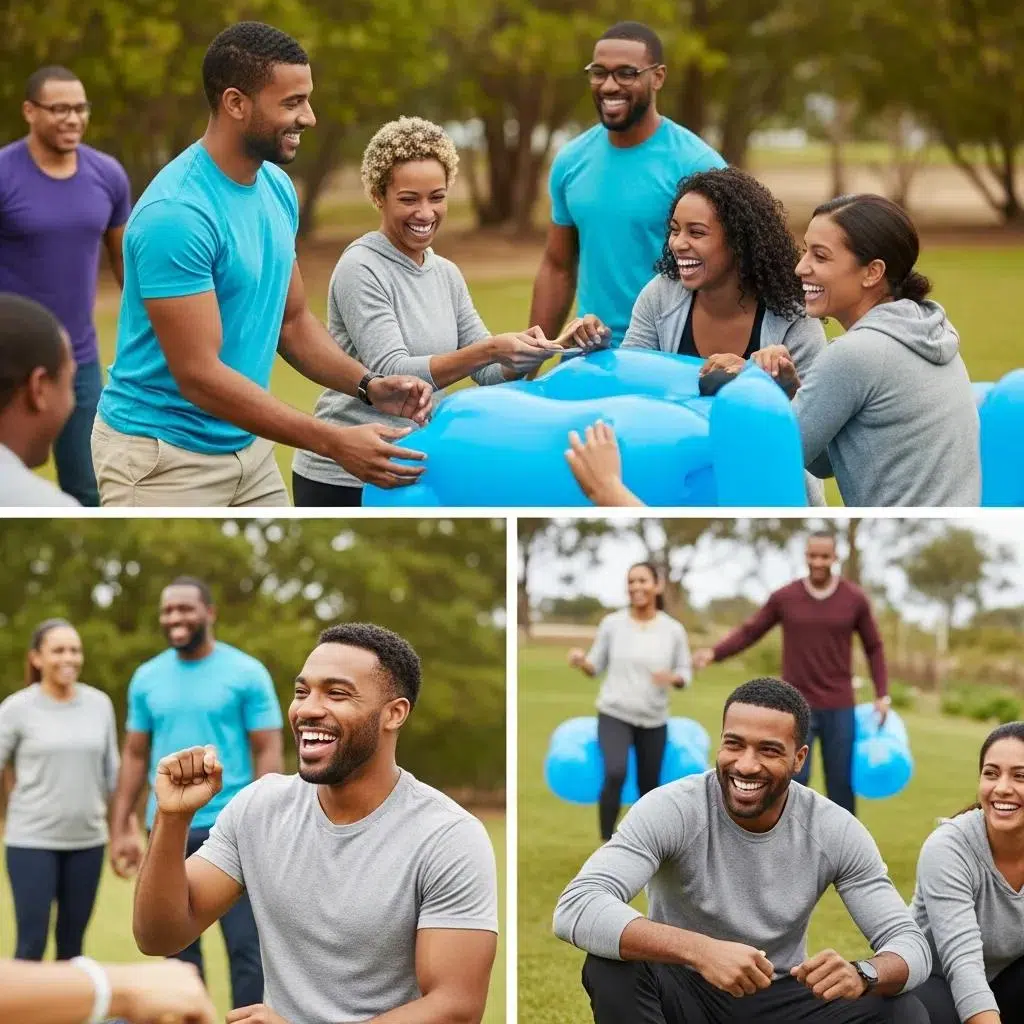 Employees participating in a wellness program outdoors, highlighting the importance of complementary employee benefits