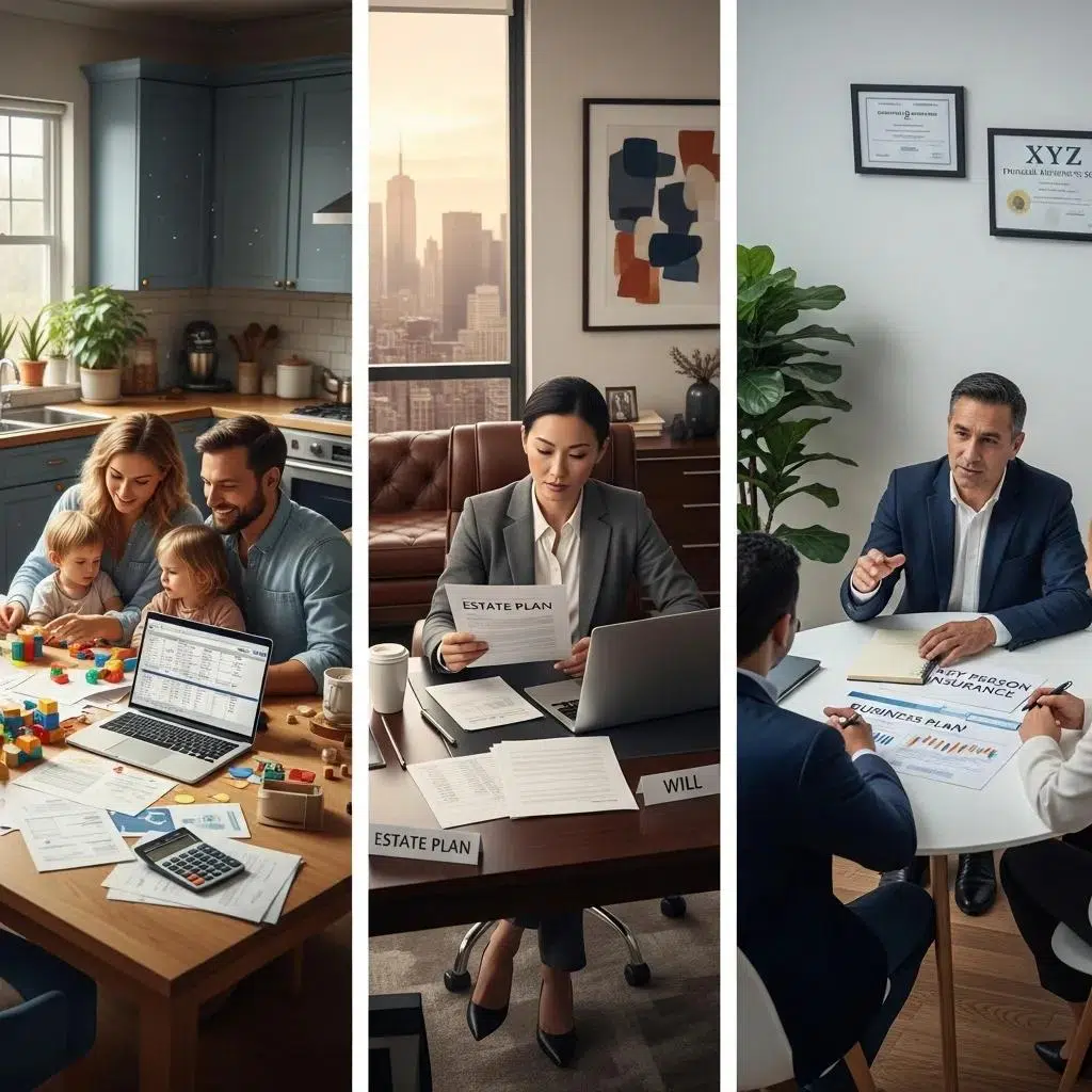 Real-world scenarios illustrating diverse life insurance needs for families and professionals