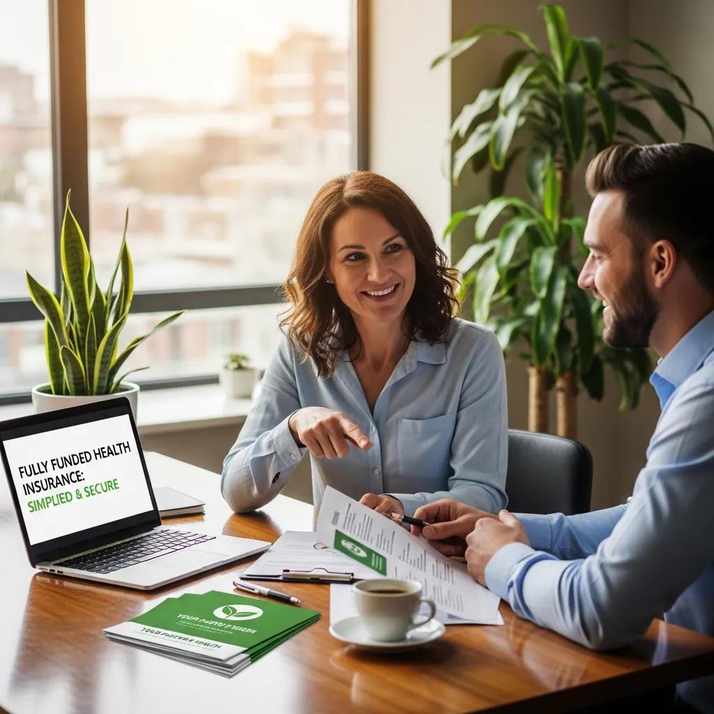 Small business owner reviewing health insurance options with a consultant
