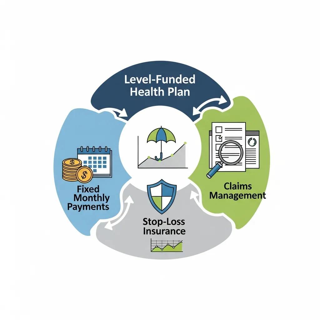 Visual representation of core components of level-funded health plans
