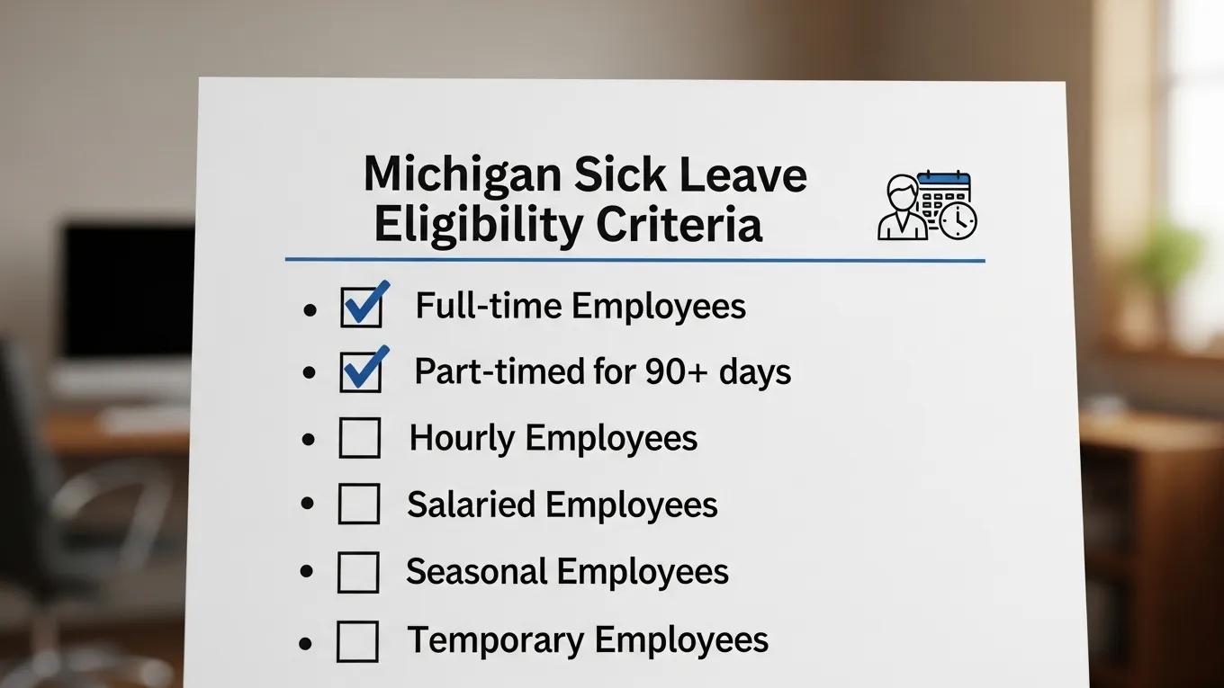 Checklist of employee eligibility criteria for Michigan sick leave