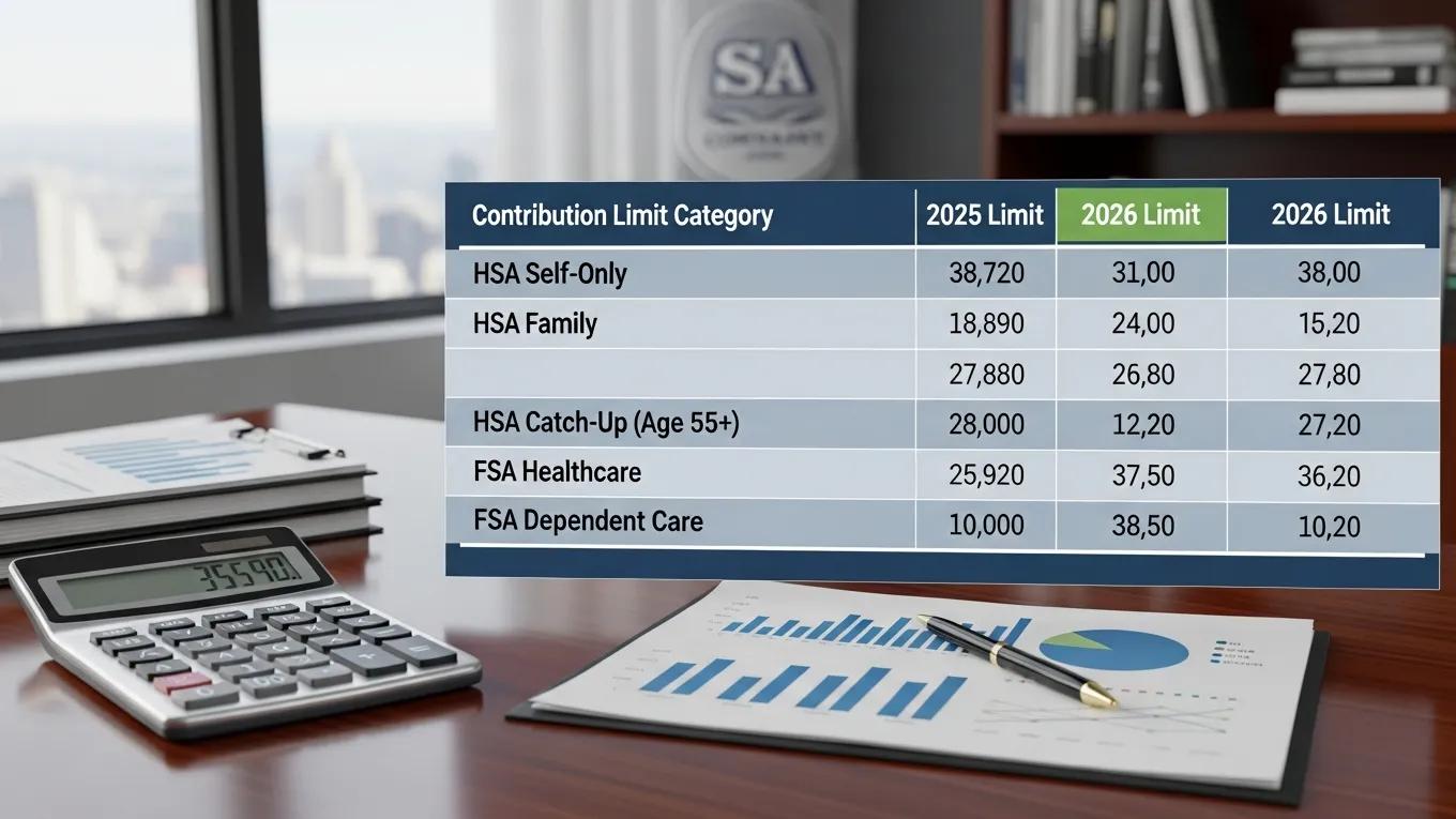 Comparison of 2025 and 2026 HSA and FSA contribution limits for Michigan employers