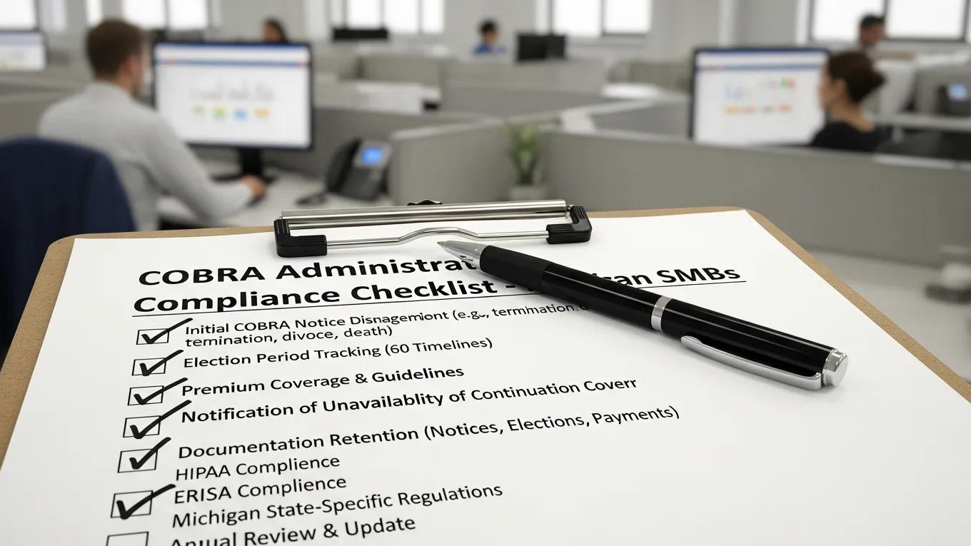 Compliance checklist for COBRA administration in a small business office