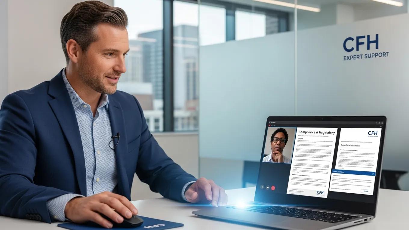 Consultant providing 24/7 expert support to a client, illustrating real-time assistance in employee benefits management