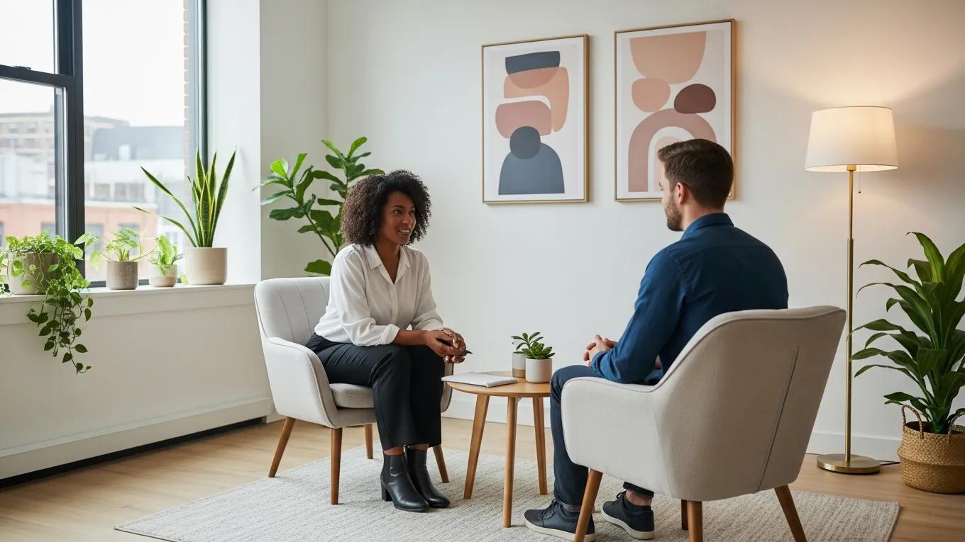 Counseling session illustrating Employee Assistance Programs and mental health support in the workplace