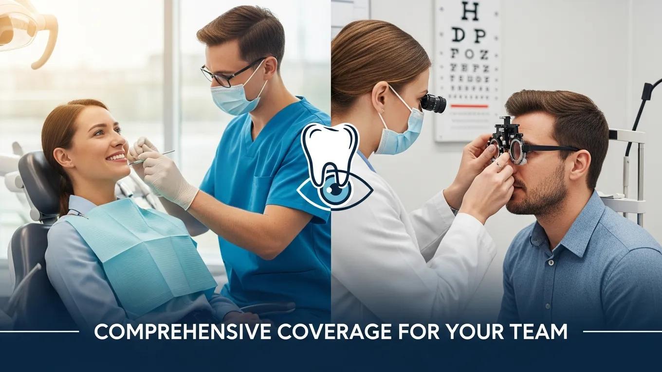 Employees receiving dental and vision care, highlighting insurance options for small businesses