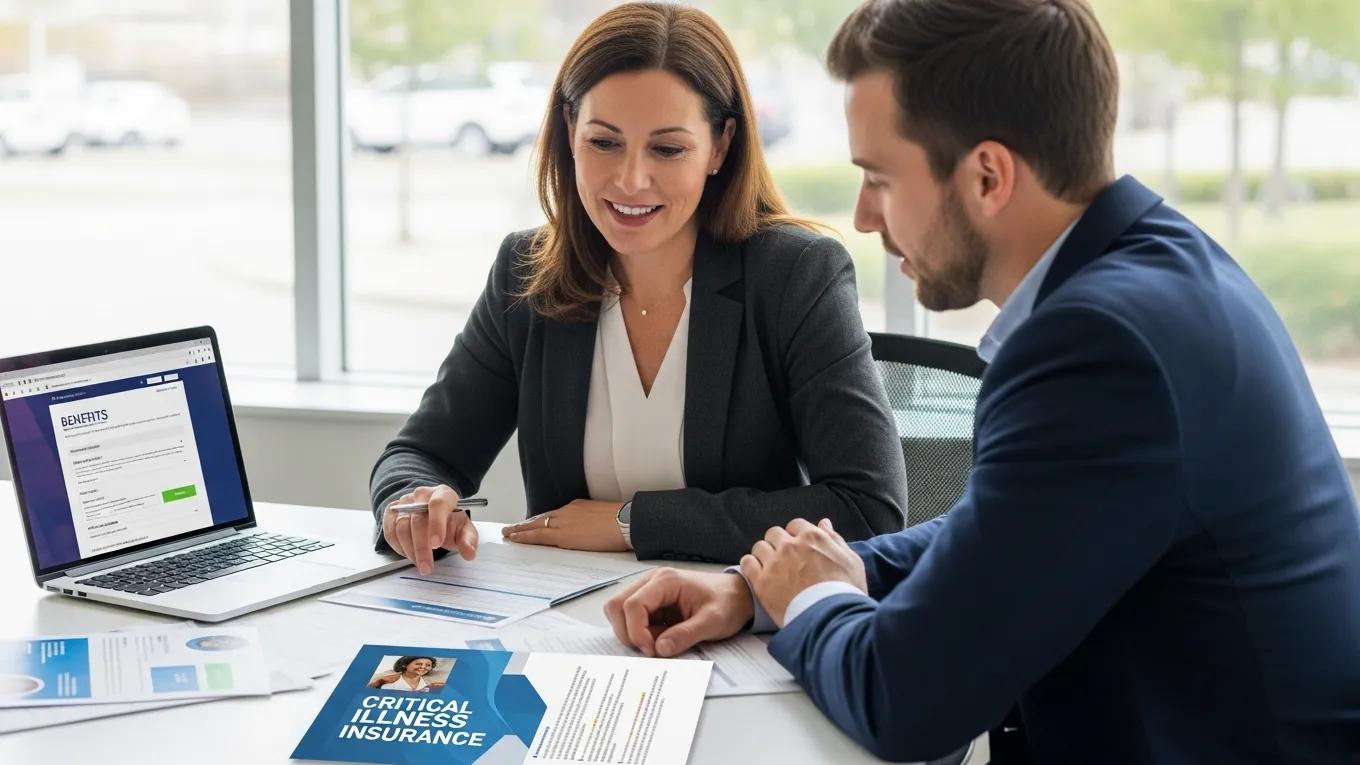 Employer and employee discussing integration of critical illness insurance into employee benefits
