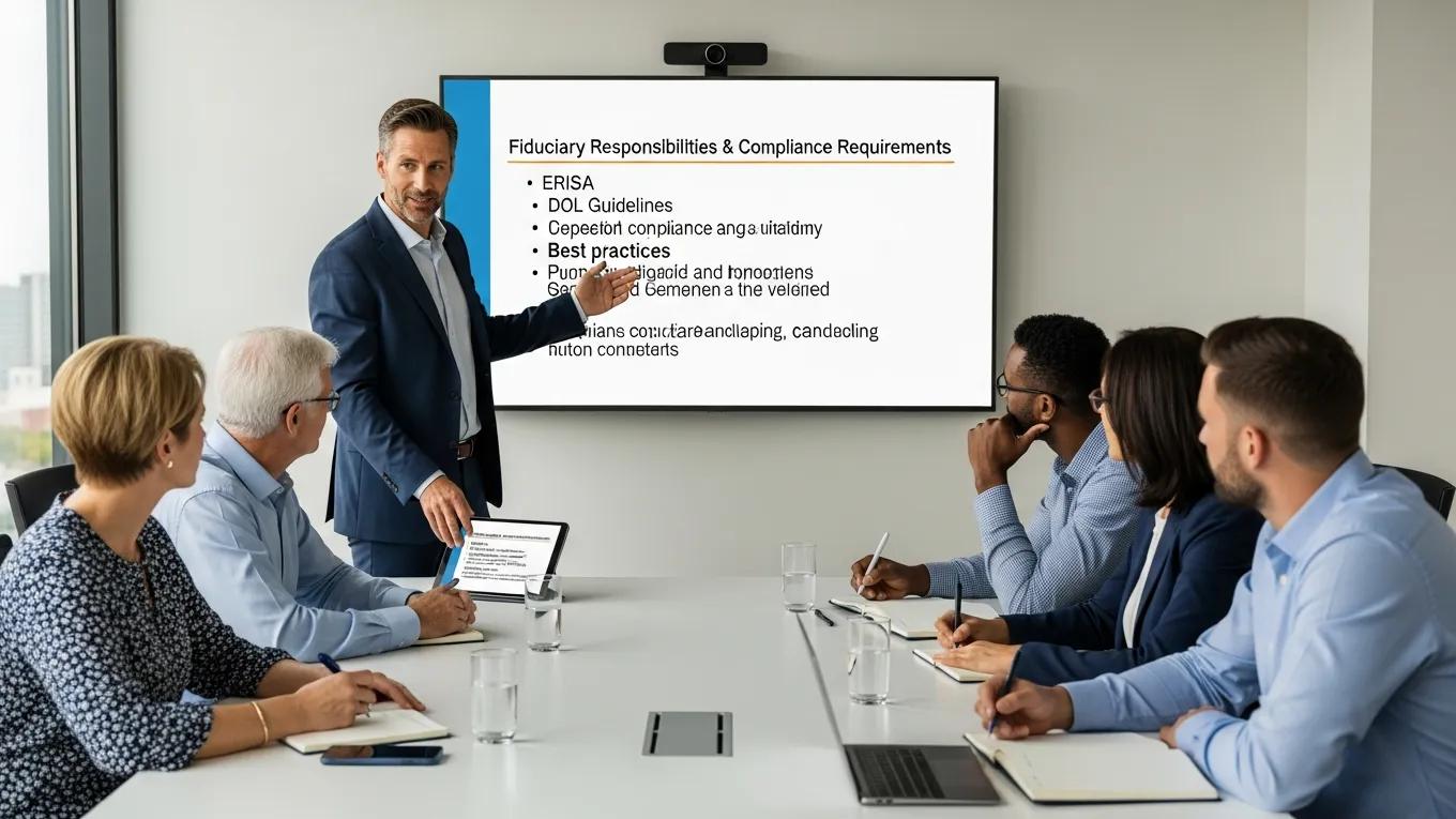 Fiduciary consultant explaining compliance requirements to employers