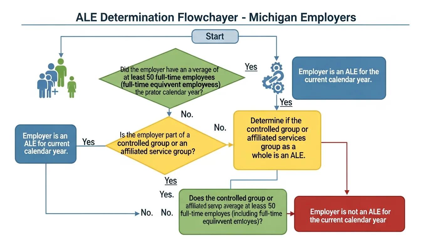 Flowchart illustrating the ALE determination process for Michigan employers