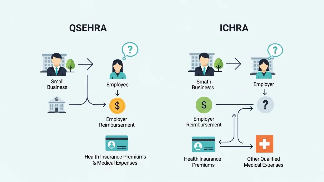 Illustration of health reimbursement arrangements QSEHRA and ICHRA