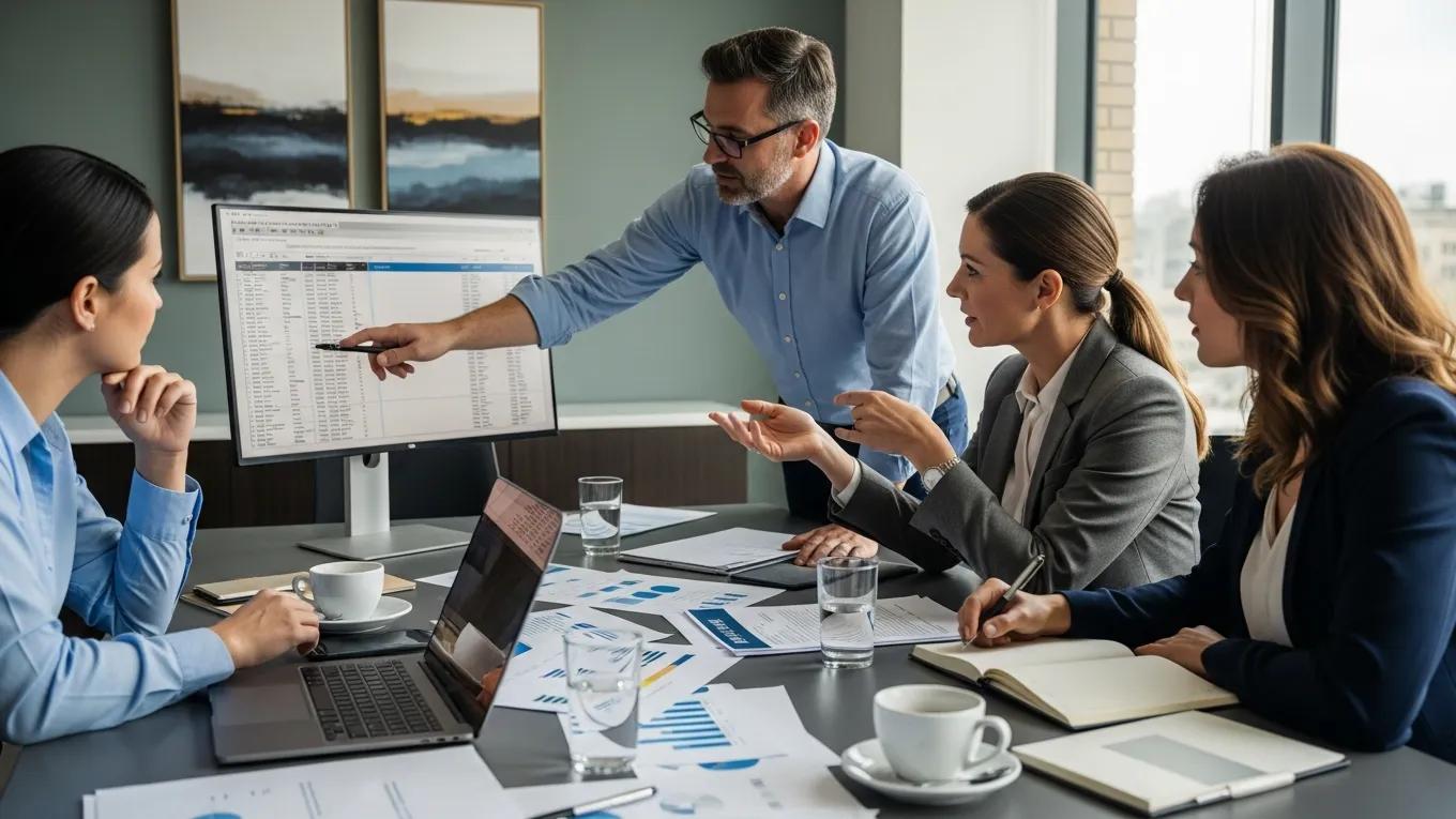 Integrated team of CPA, attorney, and HR strategist collaborating on employee benefits