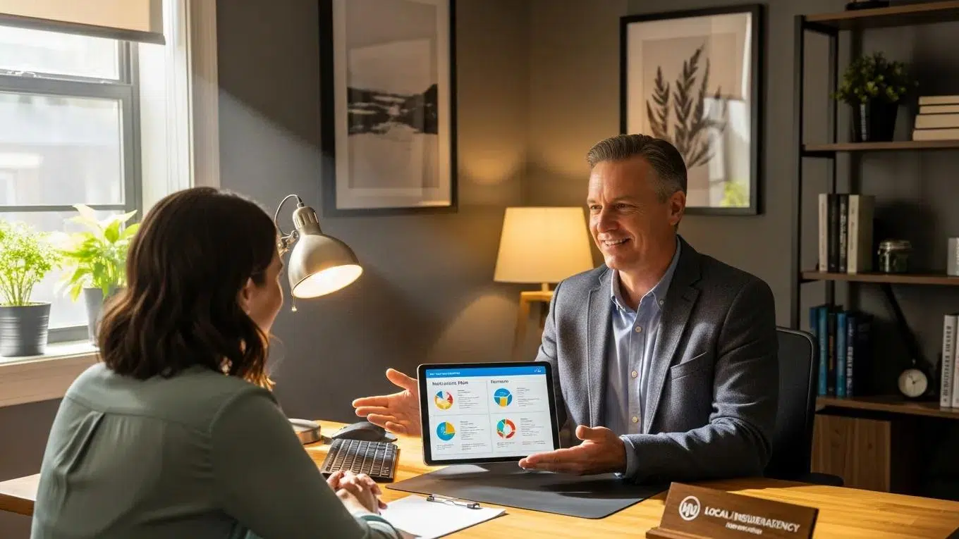 Local insurance broker providing personalized employee benefits advice to a small business owner