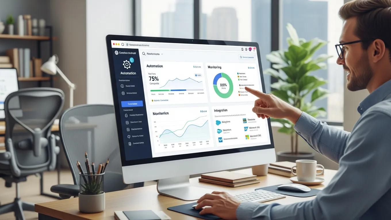 User-friendly compliance software interface highlighting key features for mid-market companies