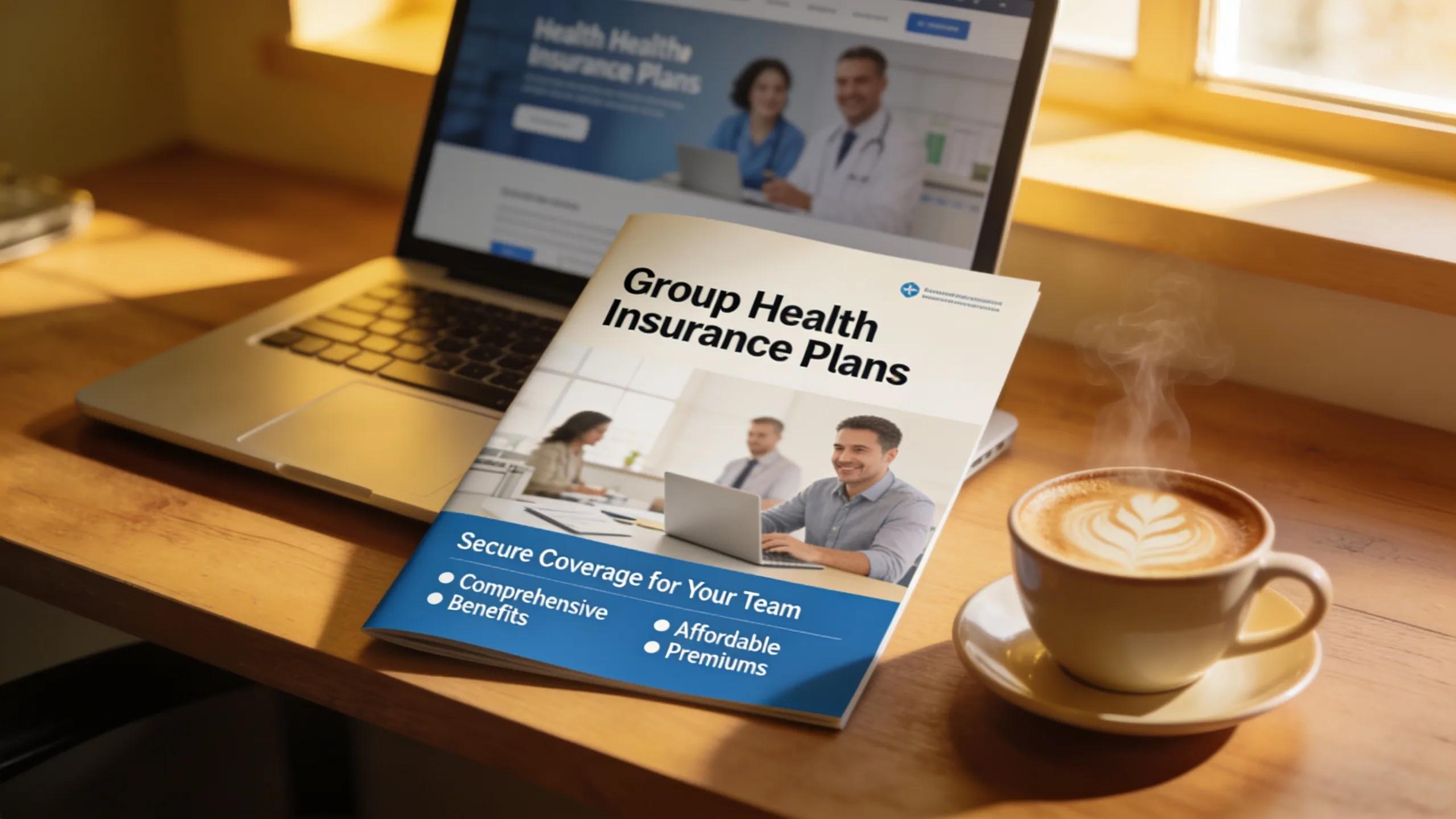 Health insurance brochure on a desk signifying group health insurance plans