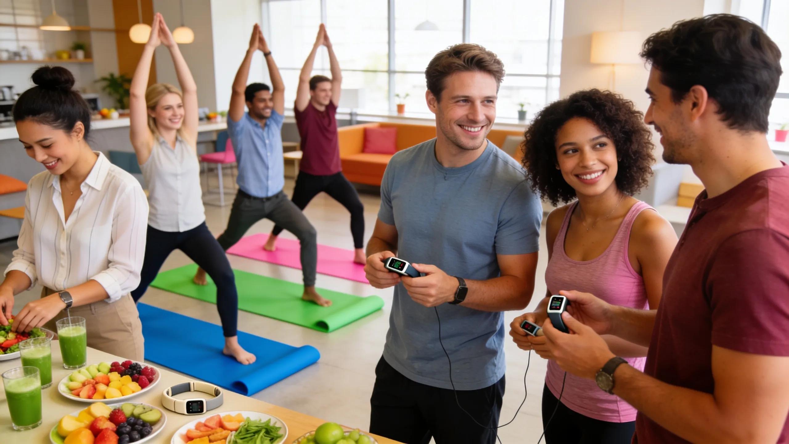 Employee wellness program demonstrating preventive care and healthy lifestyle incentives.