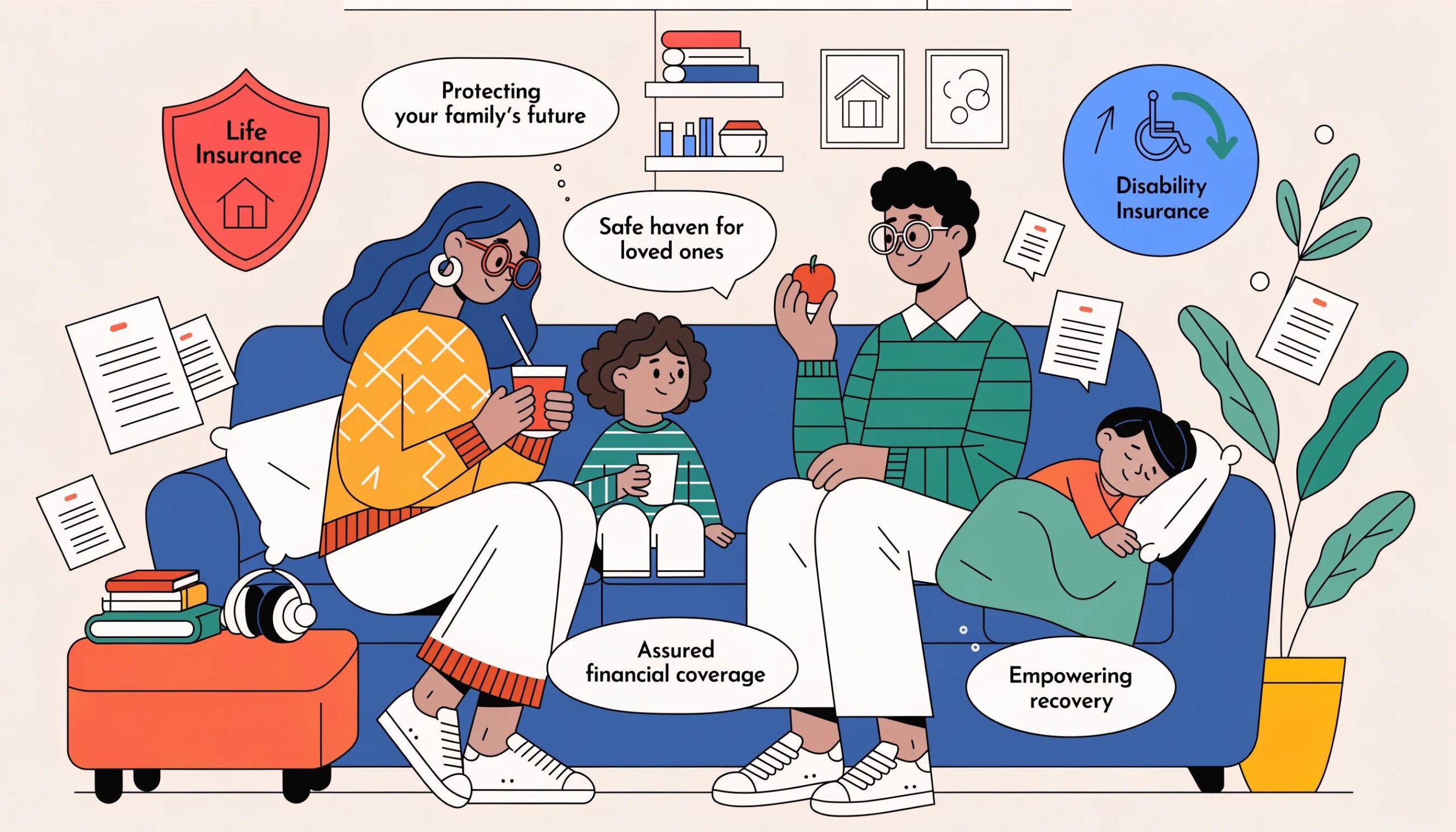 Family together highlighting the importance of financial security through insurance