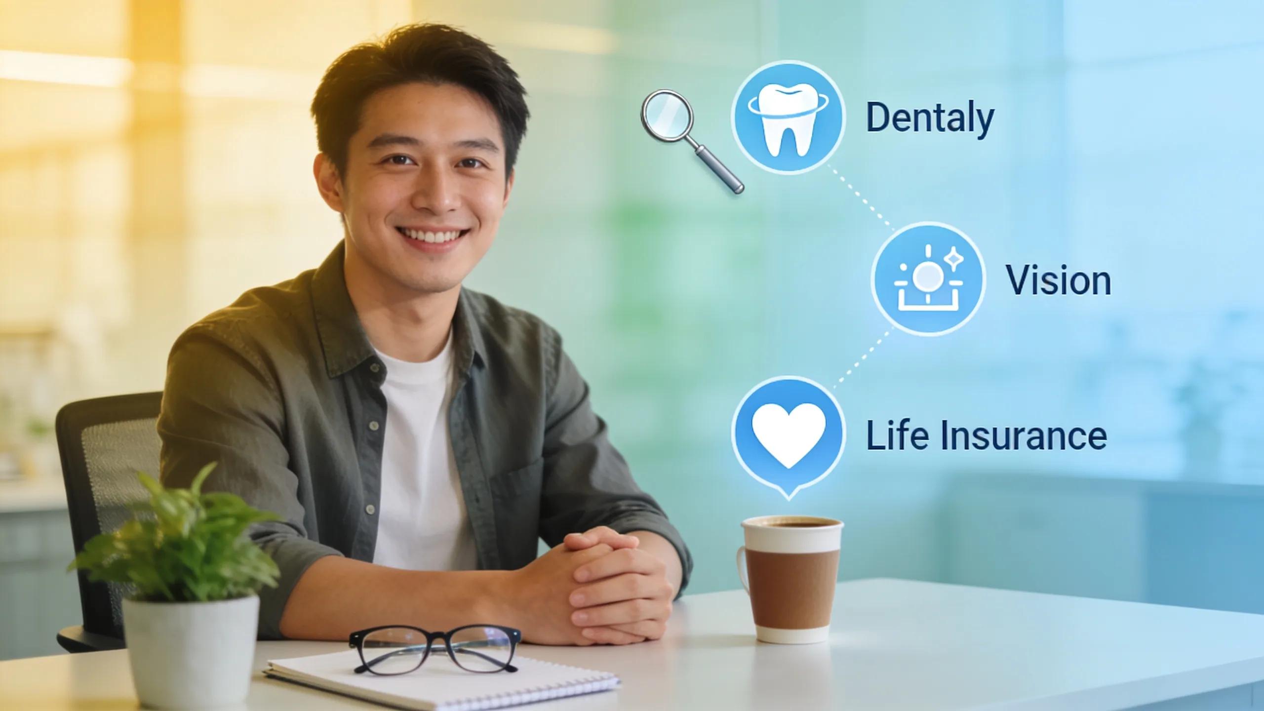 Employee in a workplace setting highlighting supplemental health benefits
