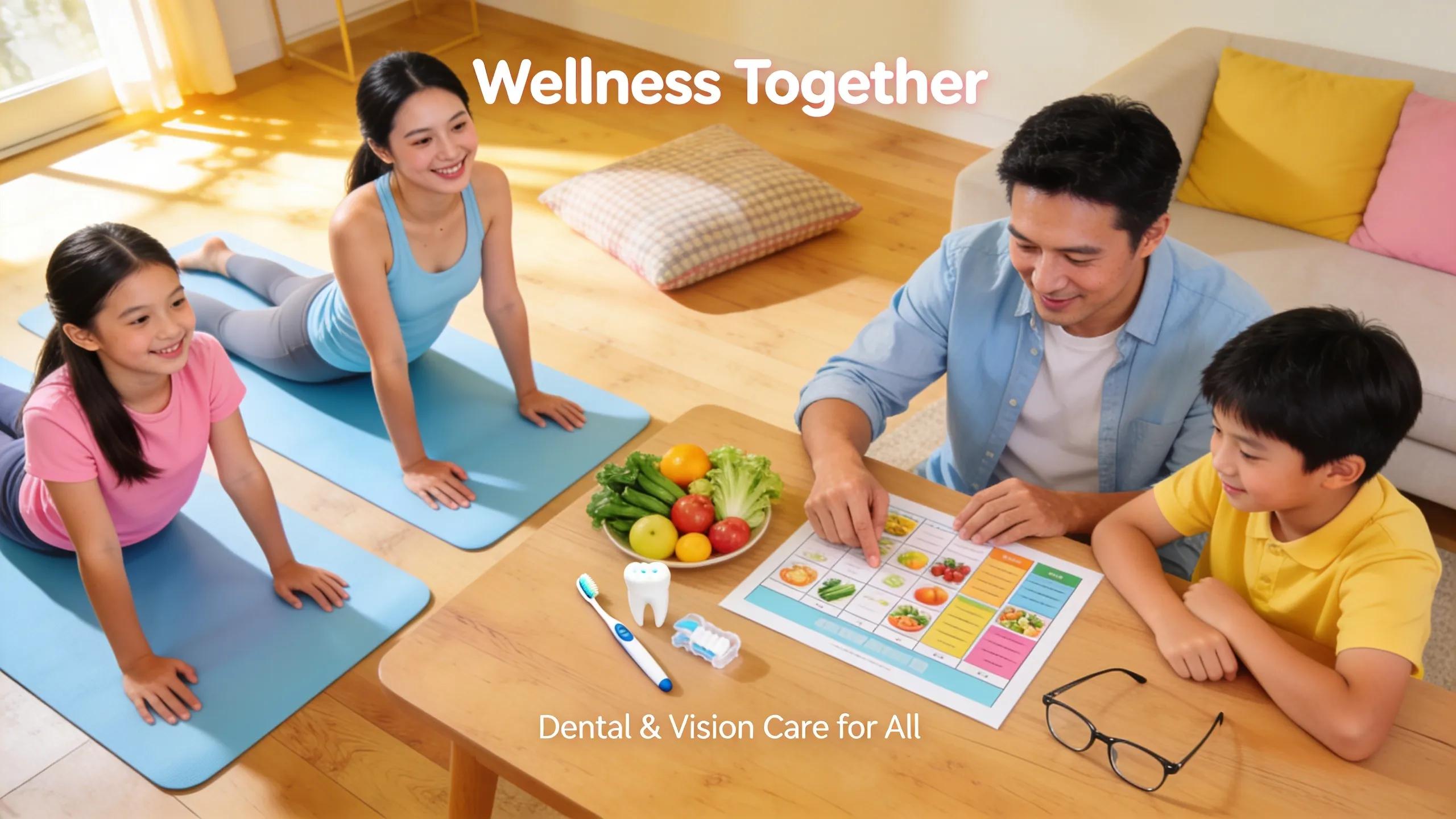 Family engaging in wellness activities representing the importance of ancillary benefits for employees