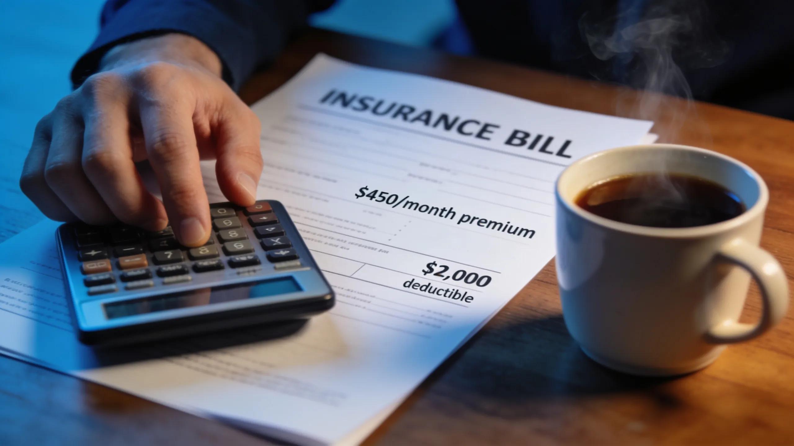 Reviewing health insurance bills highlighting direct costs