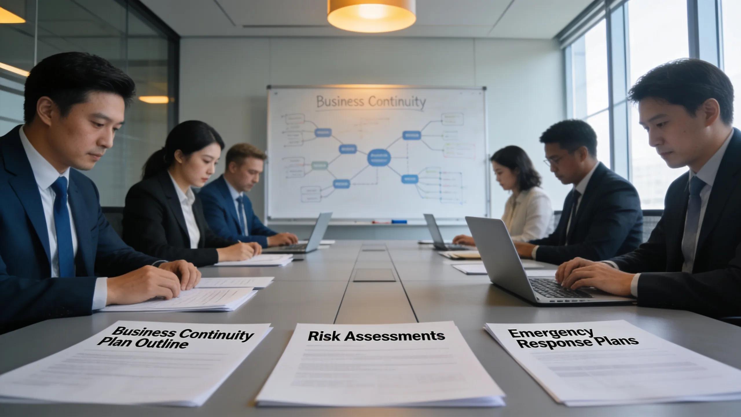 Planning session focused on essential components of a business continuity plan with visual aids
