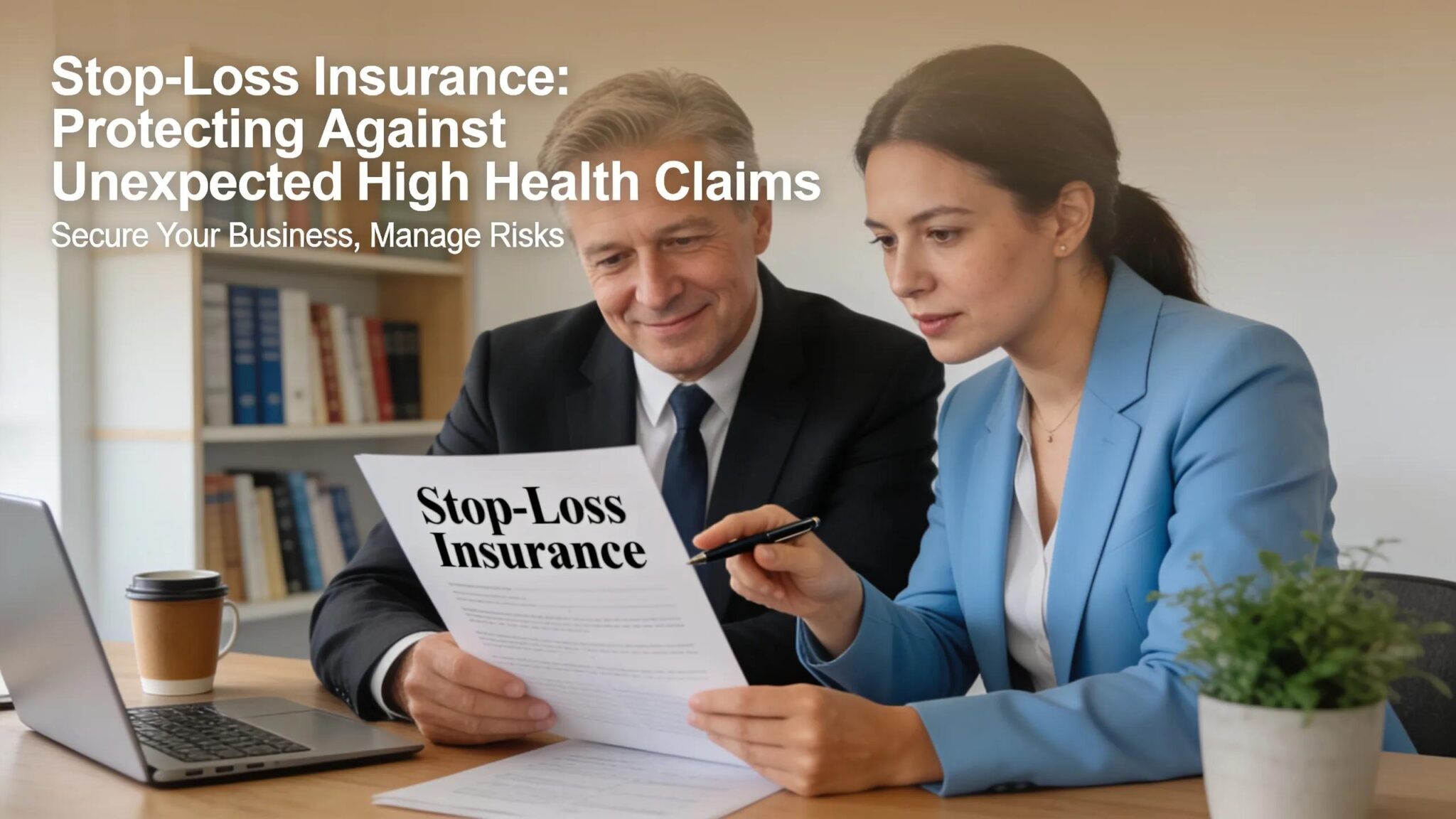 Employer discussing stop-loss insurance options with a consultant