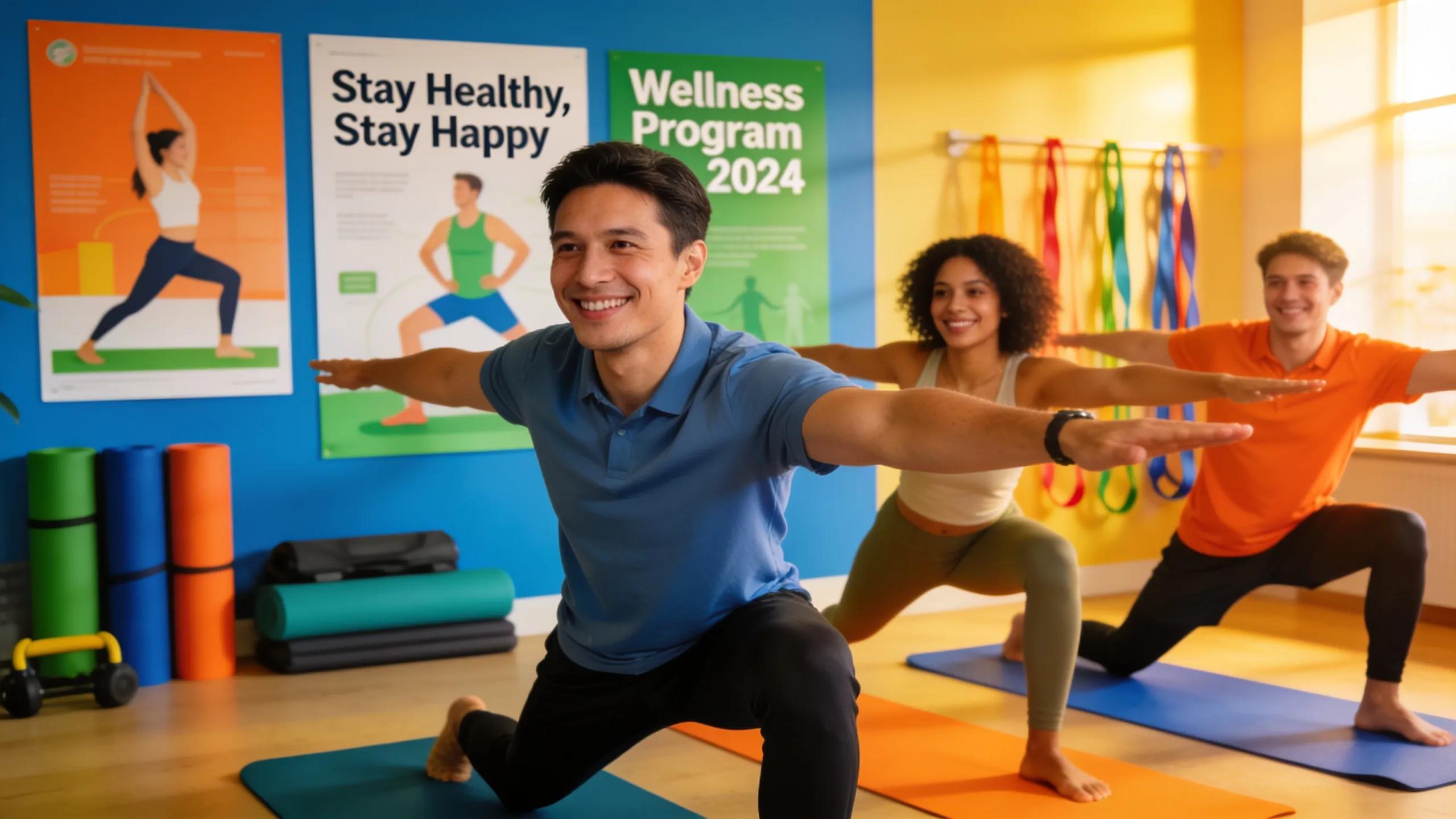 Employees participating in wellness activities highlighting the advantages of self-funded health plans
