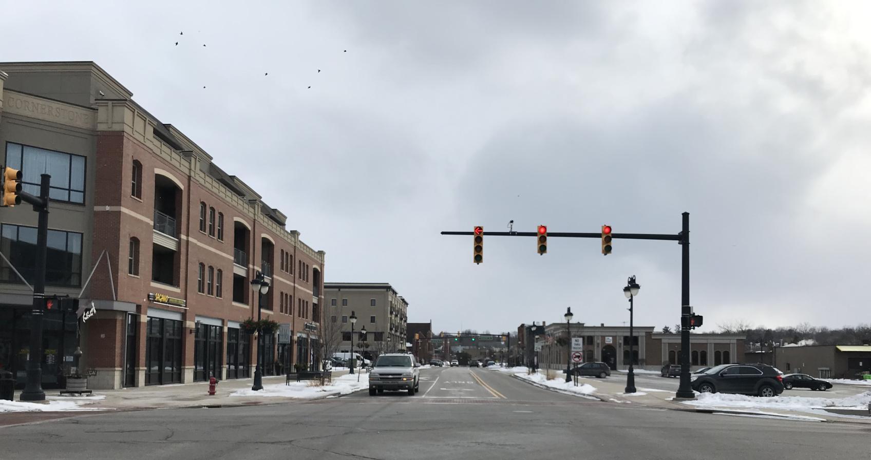Fenton, Michigan, in southern Genesee County along US-23