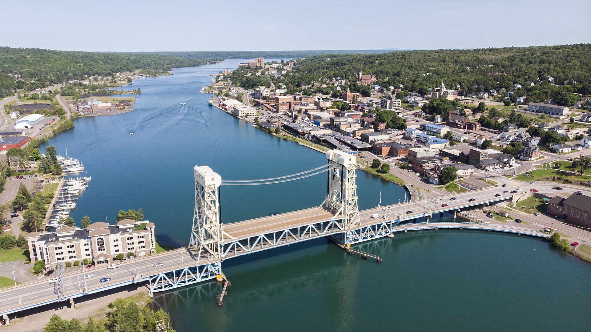 Houghton, Michigan, on the Portage waterway in the Copper Country