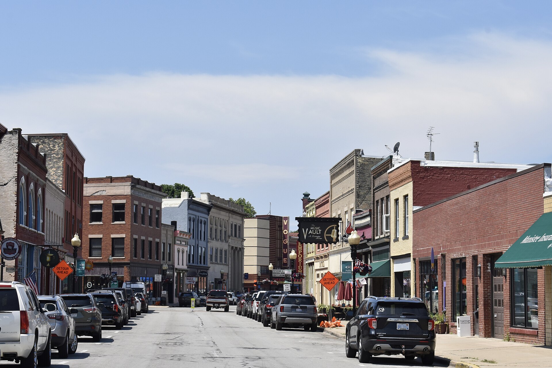 Manistee, Michigan, on the isthmus between Manistee Lake and Lake Michigan