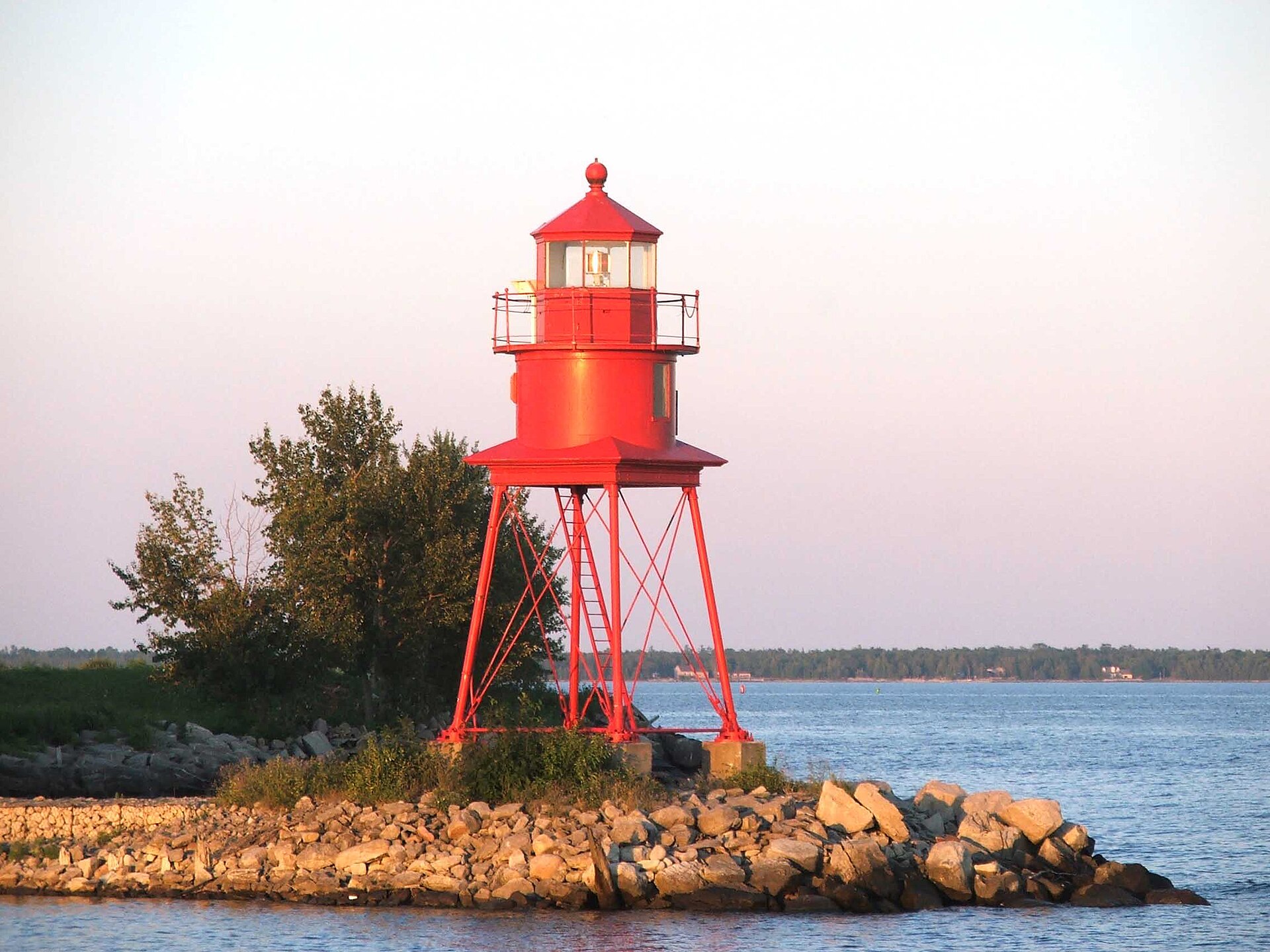 The red harbour lighthouse at Alpena, Michigan on Lake Huron